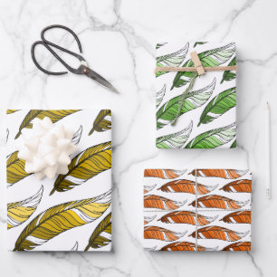 Feuille De Papier Cadeau Ensemble cadeau - Plumes