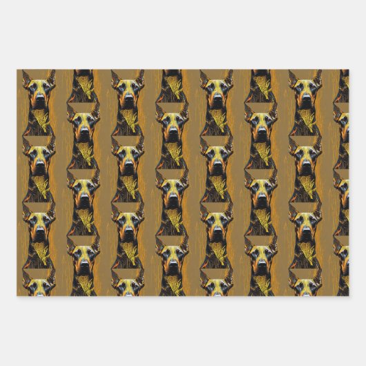 Feuille De Papier Cadeau Ensemble d'art pour chiens (Devant 2)