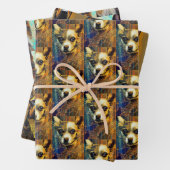 Feuille De Papier Cadeau Ensemble d'art pour chiens (En situation)