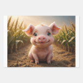 Feuille De Papier Cadeau Ensemble de 3 animaux de ferme pour bébés (Devant)