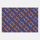 Feuille De Papier Cadeau ensemble de 3 balles en or bleu coordonnant (Devant 3)