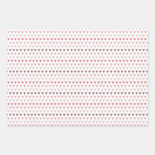 Feuille De Papier Cadeau Ensemble de 3 motifs tulipes roses