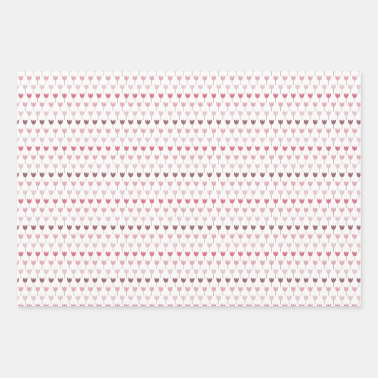 Feuille De Papier Cadeau Ensemble de 3 motifs tulipes roses (Devant 3)