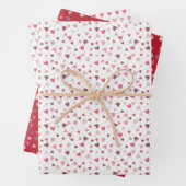 Feuille De Papier Cadeau Ensemble de 3 motifs tulipes roses (En situation)