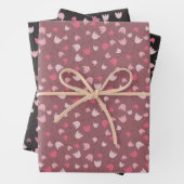 Feuille De Papier Cadeau Ensemble de 3 motifs tulipes roses (En situation)