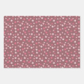 Feuille De Papier Cadeau Ensemble de 3 motifs tulipes roses (Devant)