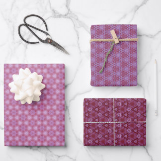 Feuille De Papier Cadeau Ensemble de 3 nuances violettes imprimées