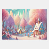 Feuille De Papier Cadeau Ensemble de 3 papiers d'emballage de Noël (Devant)