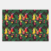 Feuille De Papier Cadeau Ensemble de 3 papiers d'enveloppement - Tropical F (Devant)