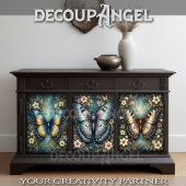 Feuille De Papier Cadeau ensemble de 3 papillons et fleurs -Découpage-