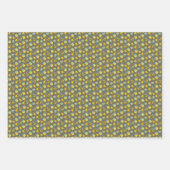 Feuille De Papier Cadeau Ensemble de 3 peigne de miel et abeilles (Devant 2)