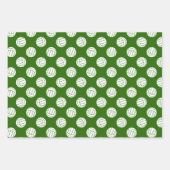Feuille De Papier Cadeau ensemble de 3 volleyballs verts noirs coordonnés (Devant 2)