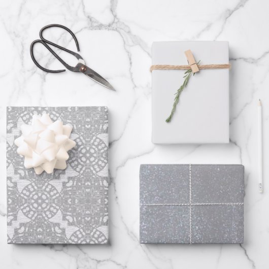 Feuille De Papier Cadeau Ensemble de conception d'élégance de mariage MVB 1 (Recto)