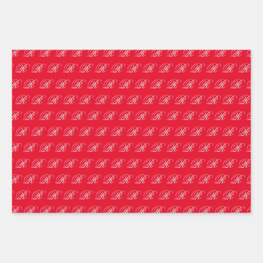 Feuille De Papier Cadeau Ensemble de monogrammes de calligraphie classique (Devant)