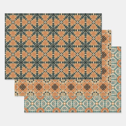 Feuille De Papier Cadeau Ensemble de Motifs d'art Boho américain 1 (Lot)