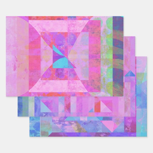 Feuille De Papier Cadeau Ensemble de supports mélangés roses chauds de papi (Lot)