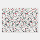 Feuille De Papier Cadeau Ensemble de trois lettres de Noël à Père Noël (Devant 2)