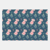 Feuille De Papier Cadeau Ensemble floral de 3  (Devant)