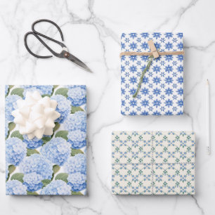 Feuille De Papier Cadeau Ensemble Hydrangea Whimsy Set 3