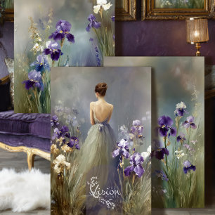 Feuille De Papier Cadeau Ensemble Robe de Bal Iris Violet de la Muse de la