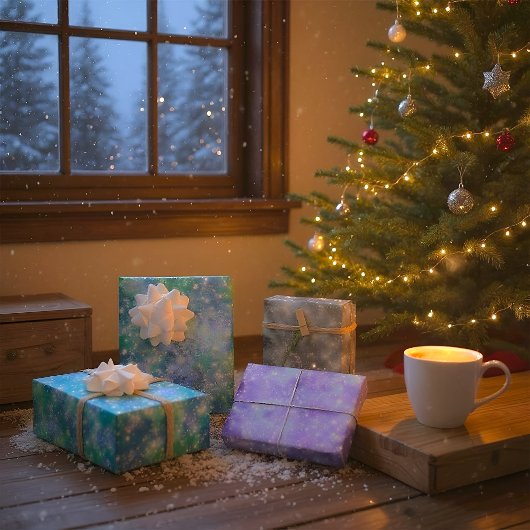 Feuille De Papier Cadeau Ensemble Shimmer Galaxy