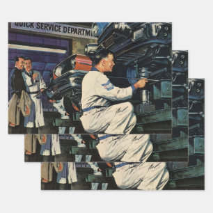 Feuille De Papier Cadeau Entreprise de réparation de voitures anciennes Ser