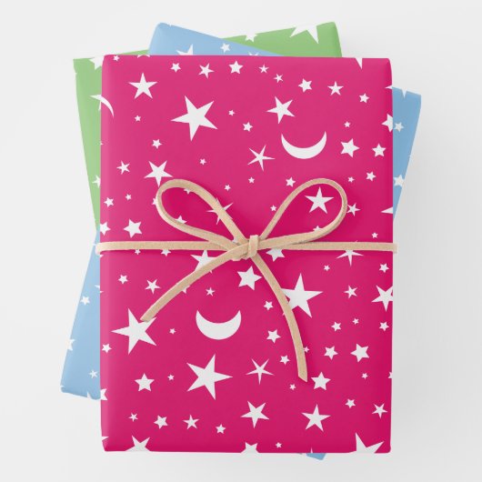 Feuille De Papier Cadeau Enveloppe cadeau - Ciel nocturne (En situation)