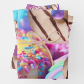 Feuille De Papier Cadeau Enveloppe cadeau de Donut Arc-en-ciel doux et colo (En situation)