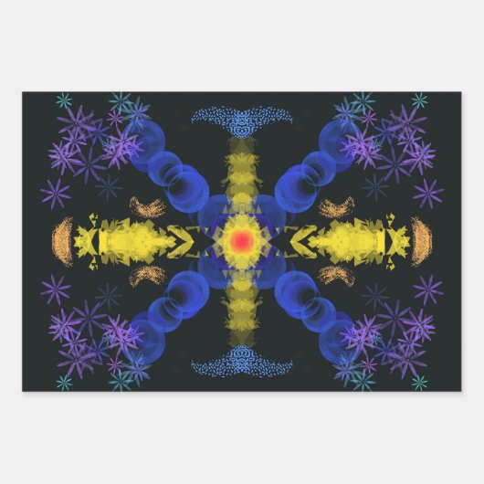 Feuille De Papier Cadeau Enveloppe cadeau de fleurs Abstraites (Devant)