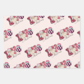 Feuille De Papier Cadeau Enveloppe cadeau de Noël rose (Devant)