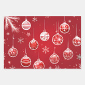 Feuille De Papier Cadeau Enveloppe cadeau de Noël rouge, Conception de vaca (Devant 2)