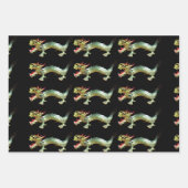 Feuille De Papier Cadeau Enveloppe cadeau - Dragons chinois sur trois coule (Devant)