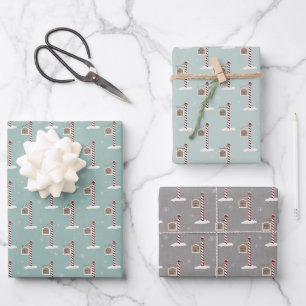 Feuille De Papier Cadeau Enveloppe cadeau du pôle Nord - ensemble de 3
