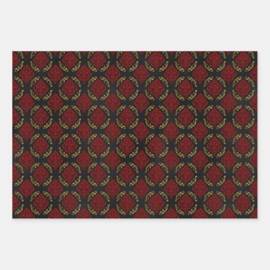 Feuille De Papier Cadeau Enveloppe cadeau gothique Crimson (Devant)