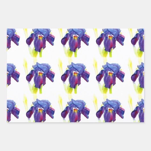 Feuille De Papier Cadeau Enveloppe Cadeau Iris Violet (Devant)