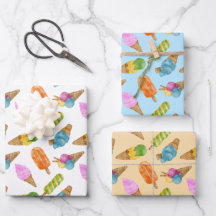 Enveloppe cadeau Motif crème glacée colorée