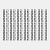 Feuille De Papier Cadeau Enveloppe cadeau noir et blanc (Devant 3)