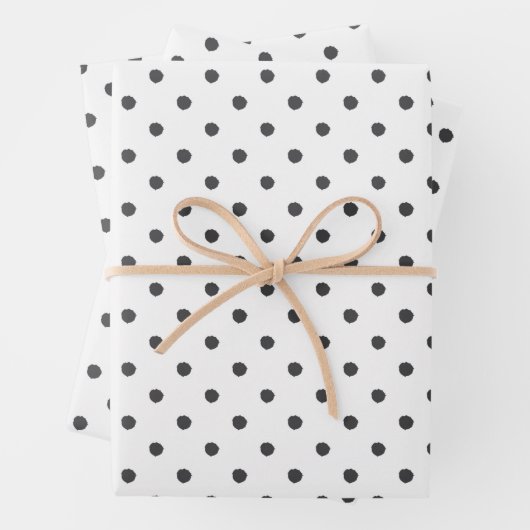 Feuille De Papier Cadeau Enveloppe cadeau point de peinture noire (En situation)