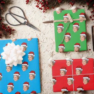 Feuille De Papier Cadeau Enveloppe cadeau visage personnalisé, Noël de Noël