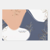 Feuille De Papier Cadeau Enveloppement Abstrait de Mariage floral Monogramm (Devant)