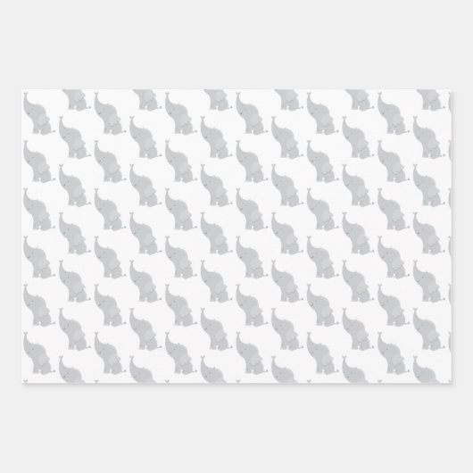 Feuille De Papier Cadeau Enveloppement Cadeau Eléphant "Little Peanut" (Devant)