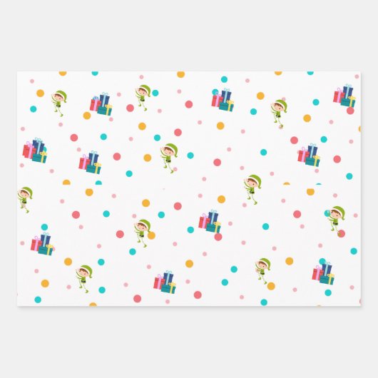 Feuille De Papier Cadeau Envelopper Elf Xmas (Devant)