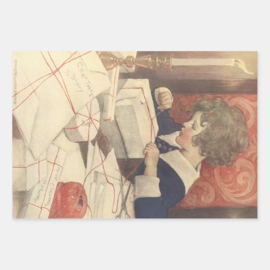 Feuille De Papier Cadeau Envelopper les cadeaux de Noël, Jessie Willcox Smi (Devant)