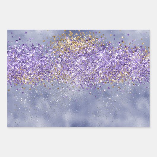 Feuille De Papier Cadeau Éperche d'or pourpre (Devant 3)