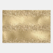 Feuille De Papier Cadeau Éperche Parties scintillant Glam Or (Devant)