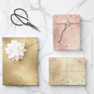 Feuille De Papier Cadeau Éperche rose Rose Gold Glitz