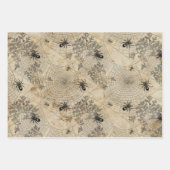 Feuille De Papier Cadeau Ephémère de crâne rouge Peony (Devant 3)