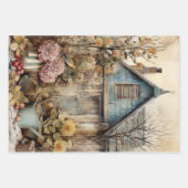 Feuille De Papier Cadeau Ephémère vintage Cottage Garden (Devant)