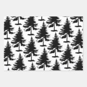 Feuille De Papier Cadeau Épinette Blanche Et Noire (Devant)