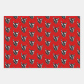 Feuille De Papier Cadeau Épingles de Bowling rétro et balle (Devant)